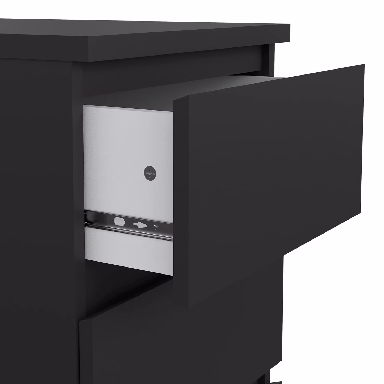 Furniture To Go Naia 3 Drawer Bedside Cabinet in Black – 4
