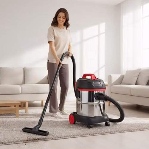 Alivio 20L Wet and Dry Vacuum Cleaner with 1200W Motor and HEPA 13 Filtration, Red – 4