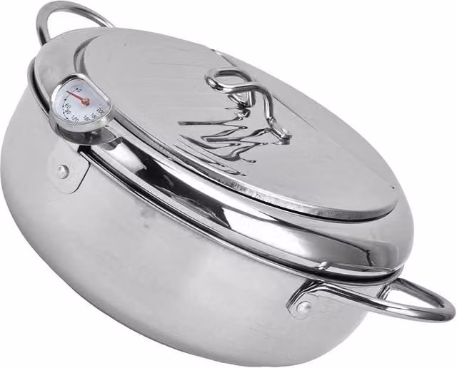 PAWNORA 4.2 l Stainless Steel Deep Fryer Stockpot in Silver