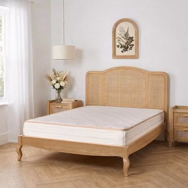 OHS Ultra Comfort Hybrid Memory Foam Quilted Sprung Mattress in White, King Size, W/D/H: 180 x 200 cm