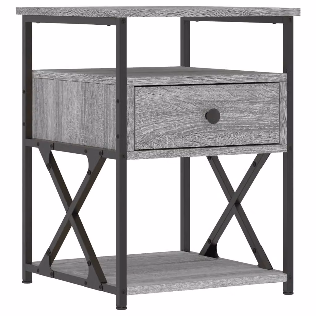 Berkfield Home Set of 2 Grey Sonoma Bedside Cabinets, W/D/H: 40 x 42 x 55 cm – 3