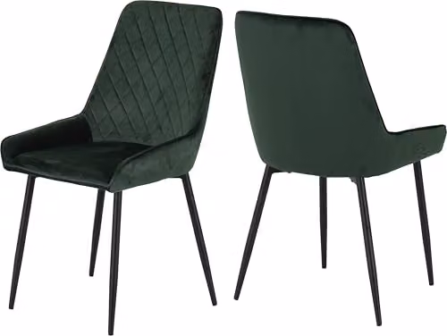 Seconique Marlow Dining Set with Avery Chairs in White Marble Effect and Green – 5