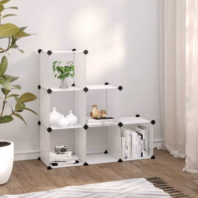 Berkfield Home 6-Cube Storage Organiser in Transparent Clear Plastic