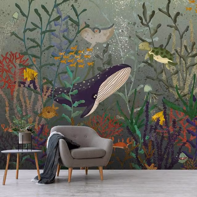 Superfresco Easy Under The Sea Blue Multicolour Mural Wallpaper, W: 300 cm, H: 280 cm