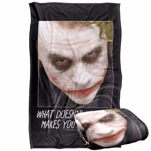 Warner Bros. Dark Knight Joker Silky Touch Super Soft Fleece Throw Blanket, Multicolour, W: 91.44 cm x L: 147 cm