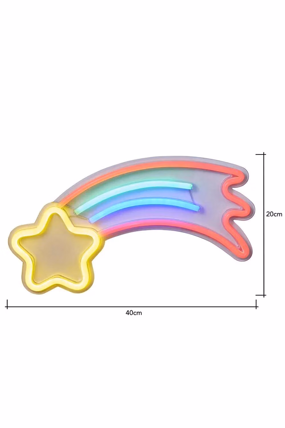 BHS Lighting Glow Shooting Star Neon Wall Light in Yellow and Multicolour – 3
