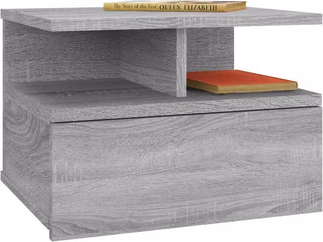 Berkfield Home Grey Sonoma Decorative Floating Nightstand, W: 40 cm, D: 31 cm, H: 27 cm – 1