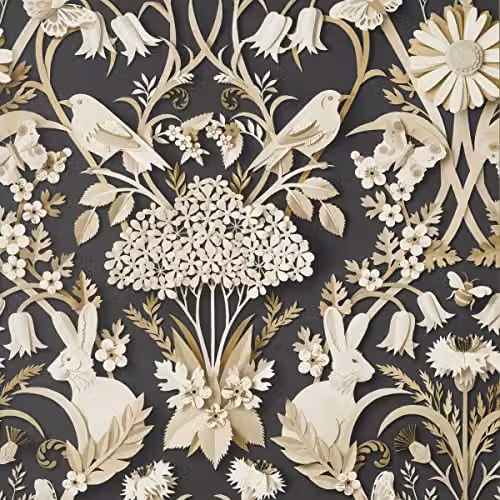 Fine Decor Woodland Charcoal Washable Nature Pattern Wallpaper in Grey – 1