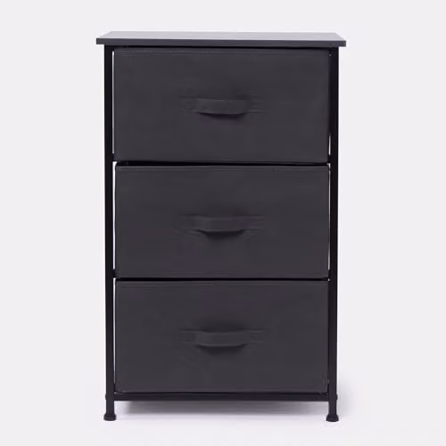 OHS Brooklyn 3-Drawer Fabric Chest of Drawers, Grey – 2