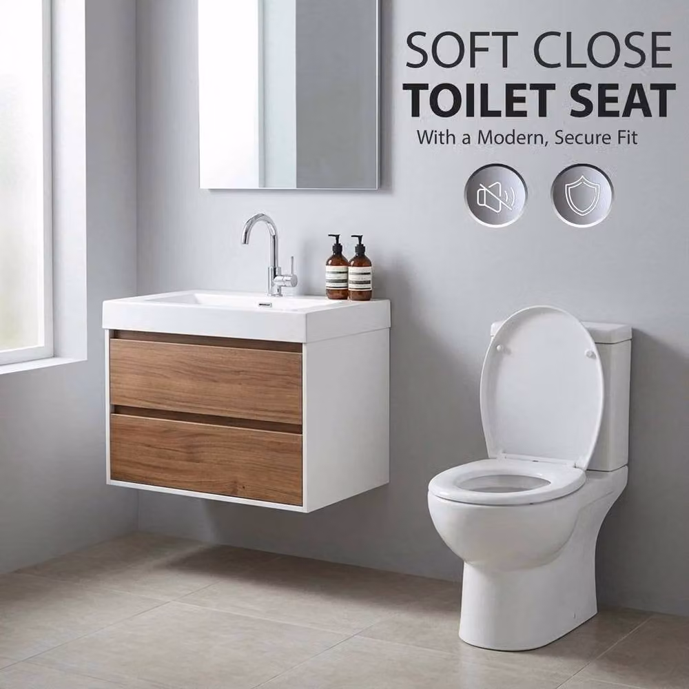 Korvixa White Oval Soft Close Toilet Seat with Quick Release and Removable Design – 2