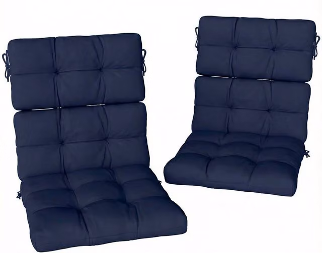 Kelvenix 2-Piece Outdoor Seat Cushion and Backrest Set with Ties, Blue