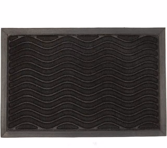Nicola Spring Heavy Duty Rectangular Door Mat, Black, W/D: 60 x 40 cm