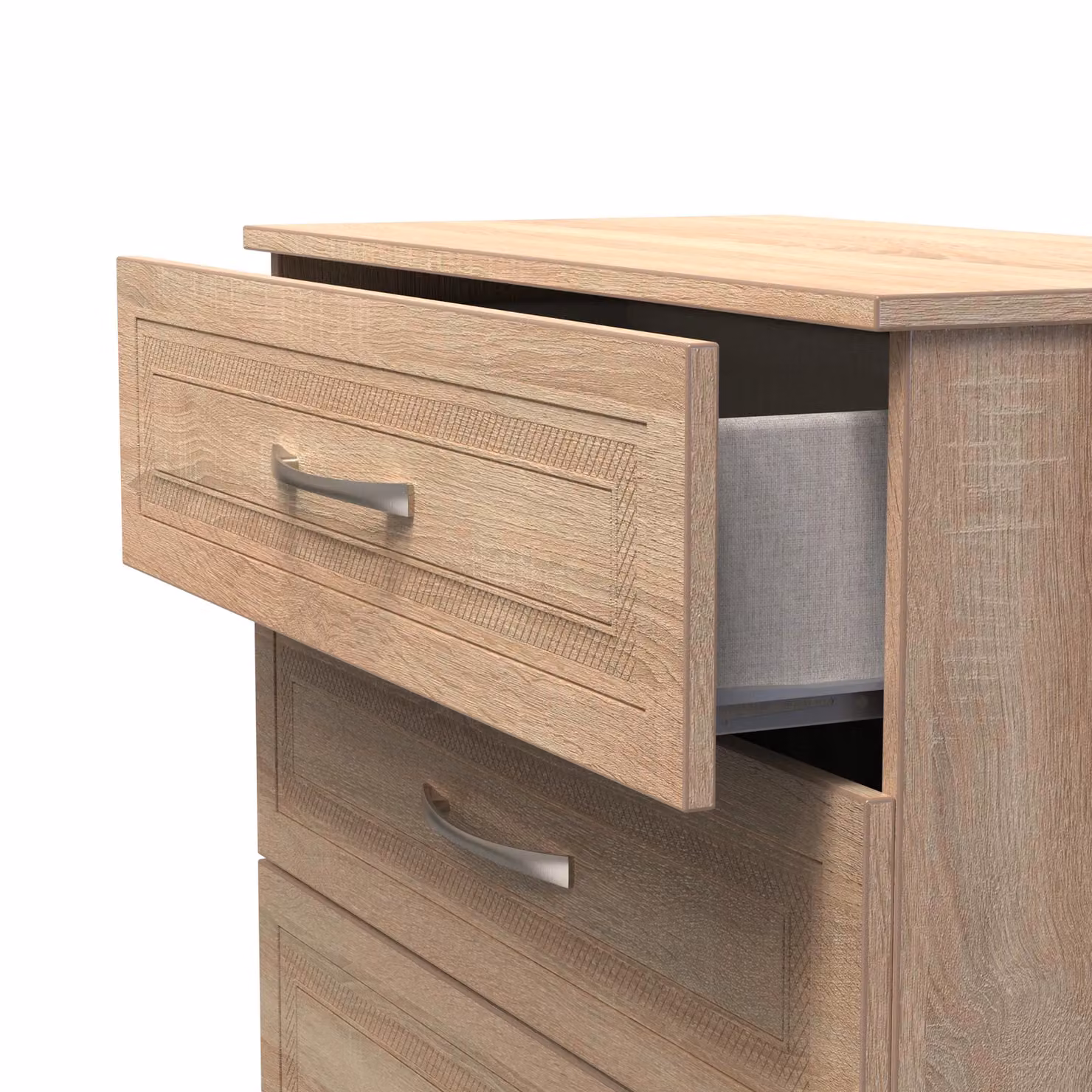 Ready Assembled 2 U Stafford 4 Drawer Deep Chest in Sand Wood Finish – 3