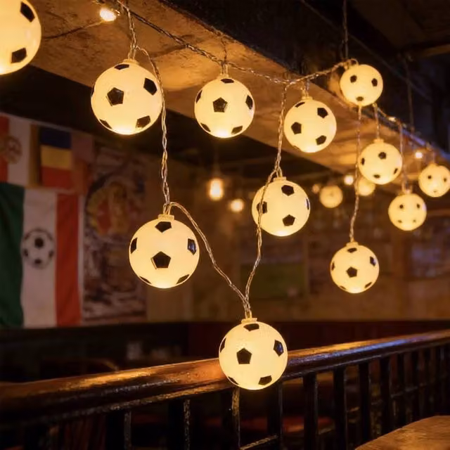 FLAVORA Solar LED Football String Lights in White for Garden and Terrace Decoration – 1