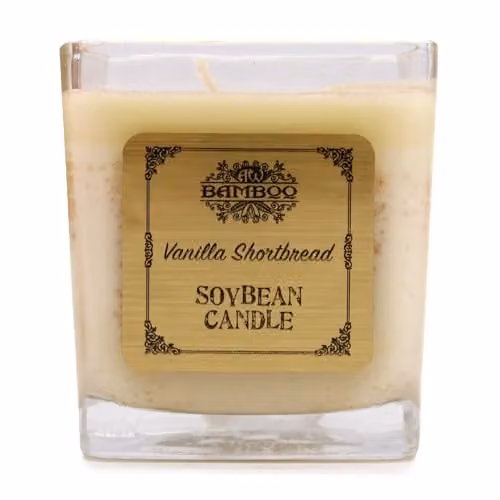 KDMD Vanilla Shortbread Soybean Jar Candle, Yellow, W/D/H: 7 x 7 x 7.5 cm