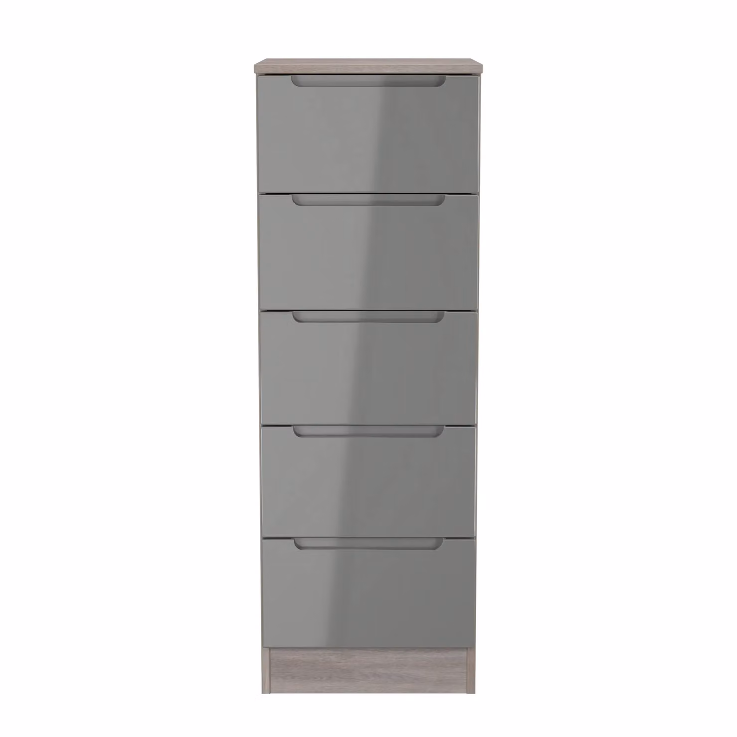 2 U Lucca 5 Drawer Tall Bedside Chest in Grey – 2
