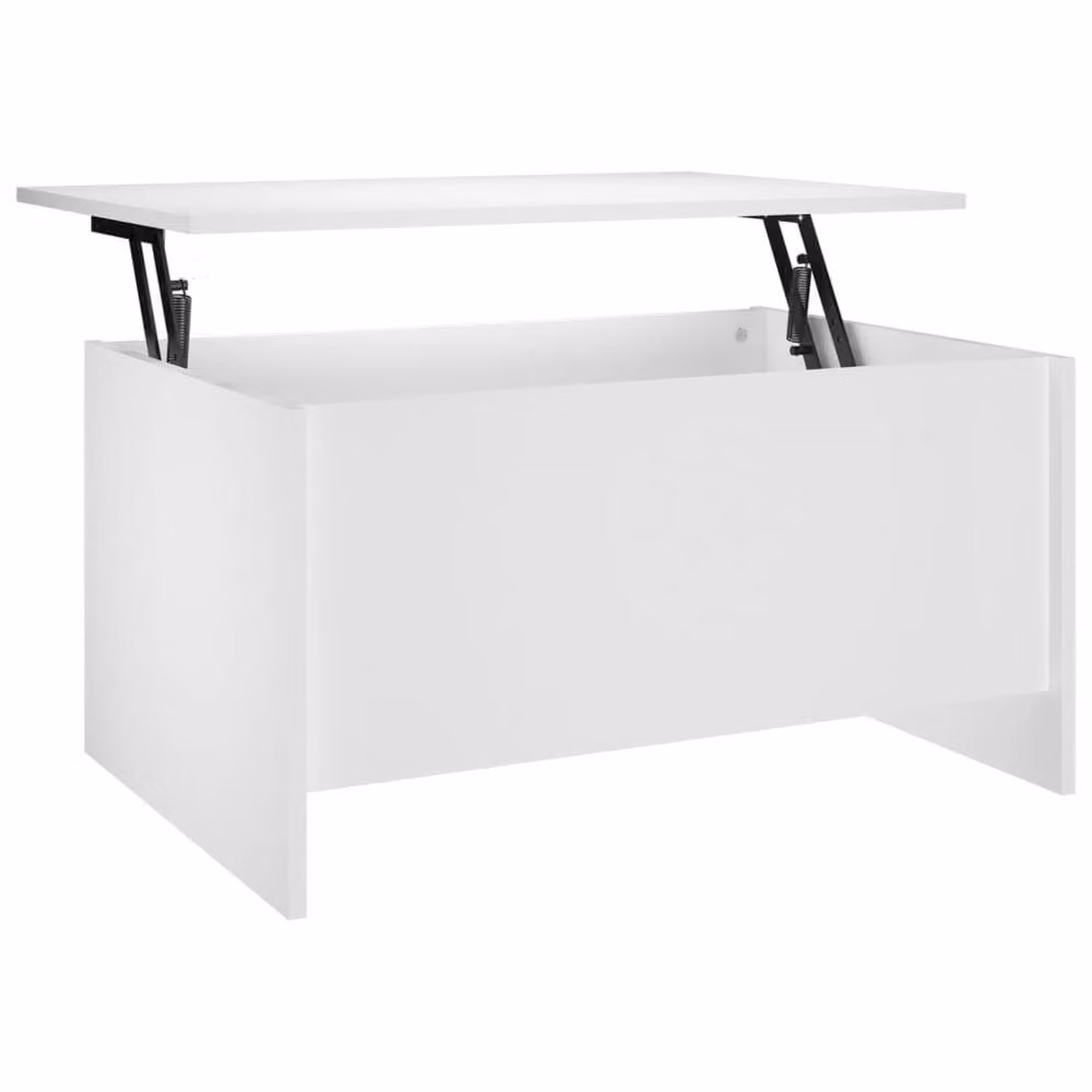 Berkfield Home Modern White Rectangular Coffee Table with Lift Mechanism, W/D/H: 80 x 55.5 x 41.5 cm – 2