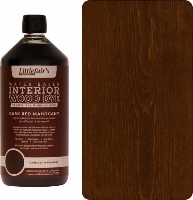Littlefair's Indoor Wood Stain in Dark Red Mahogany, 1 l