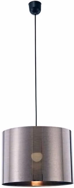 Dako Black Metal Cylinder Ceiling Pendant Light with Gun Metal Shade and E27 Fitting, W/D/H: 35 x 35 x 25 cm