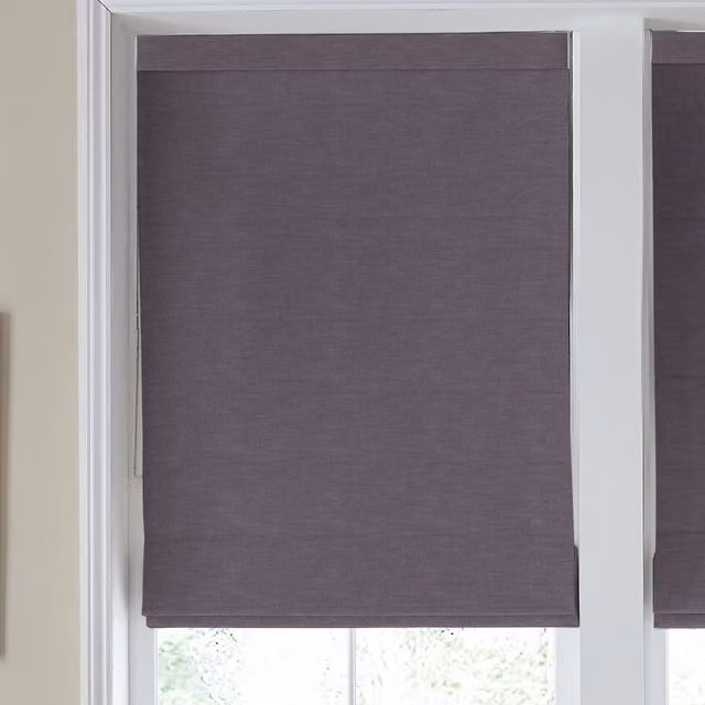 Laura Ashley Swanson Made to Measure Blackout Roman Blind in Dark Sugared Violet