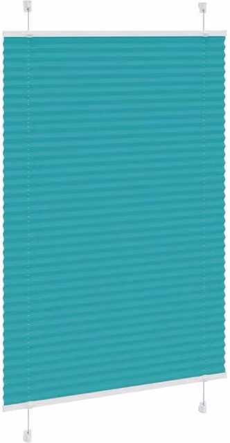 Berkfield Home Single Pleat Blind in Petrol Green Polyester, W: 95 cm, H: 100 cm – 1