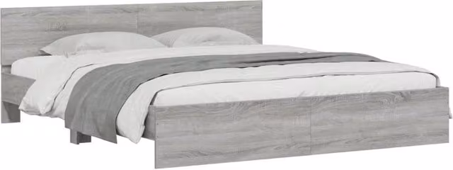 Berkfield Home Durable Bed Frame in Grey Sonoma, W: 160 cm x D: 200 cm – 1