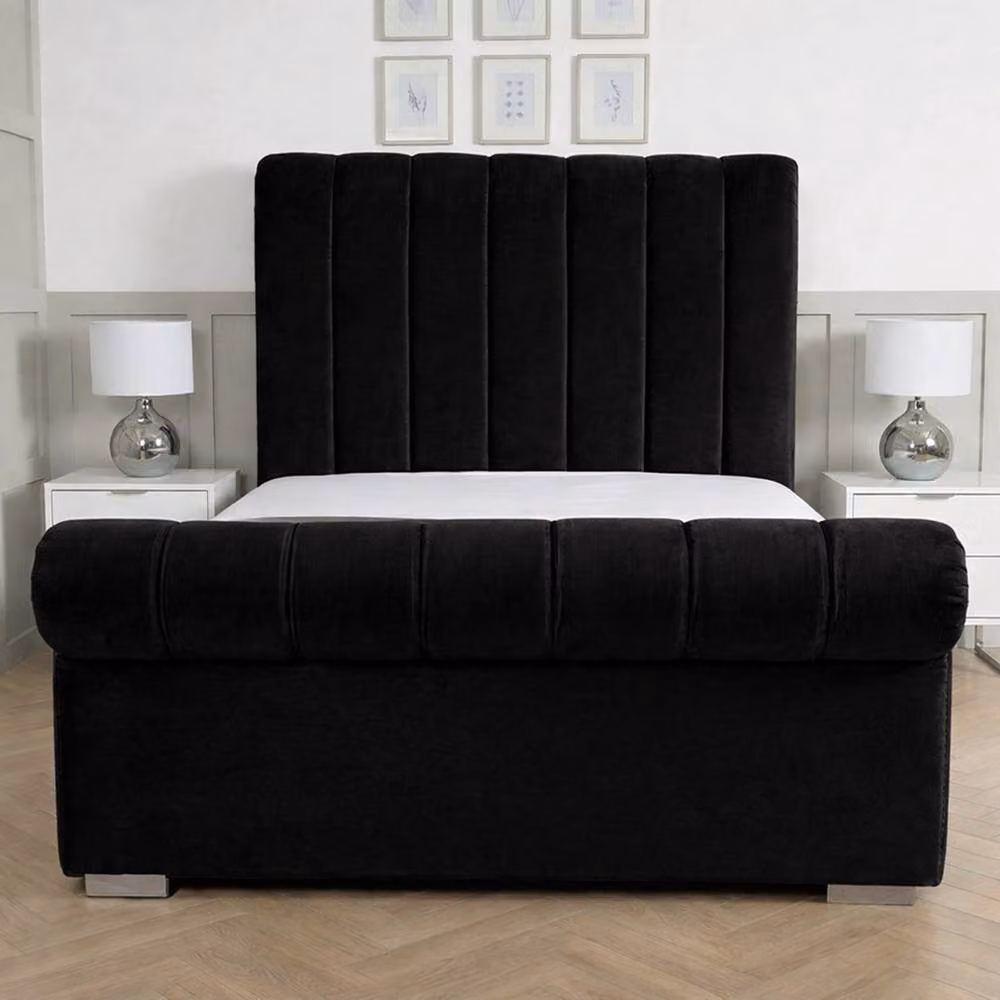 Living Comfort Bedz Orion Black Velvet Upholstered Gas Lift Storage Bed, W/D/H: 180 x 200 cm – 2