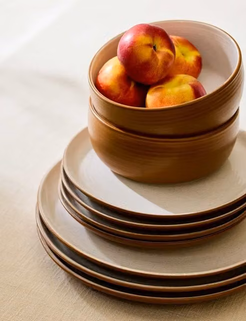 M&S Michigan 12 Piece Orange Stoneware Dinner Set