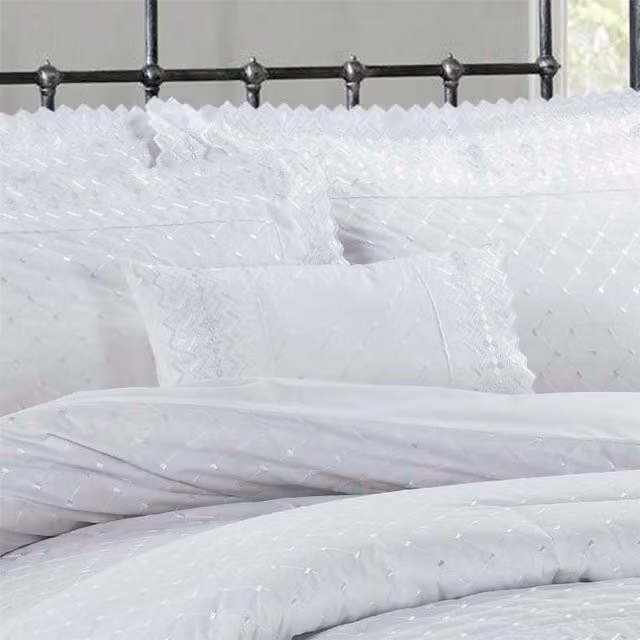 Rapport Home Richmond Boudoir Cushion, White, Rectangular, Cotton and Polyester