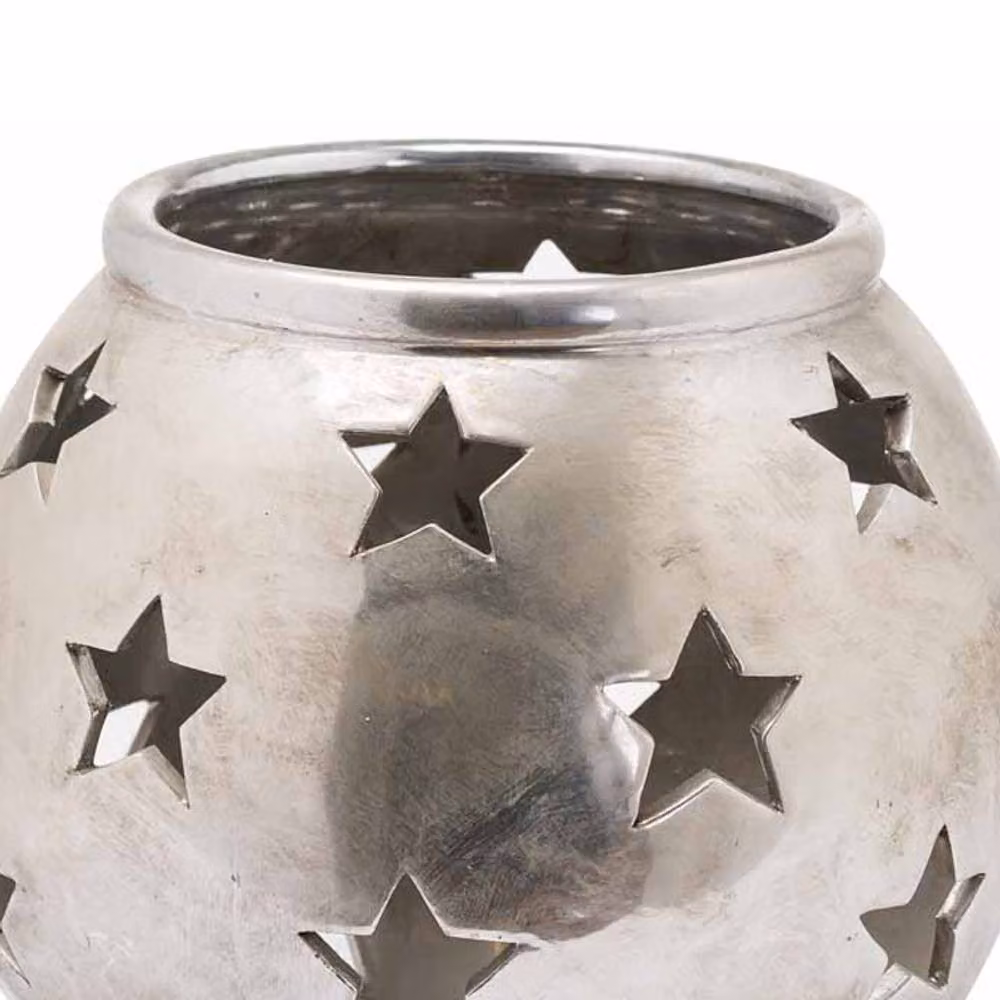 Lemon Pavilion Furniture and Decor Aspen Star Small Tea Light Lantern, Silver, W: 14 cm, D: 14 cm, H: 10 cm – 2