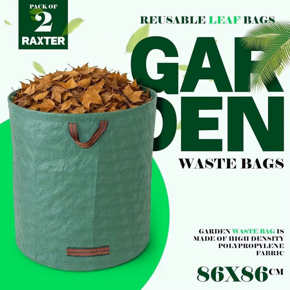 SPETLEK 2x 500L Heavy Duty Large Green Garden Waste Refuse Bags – 2