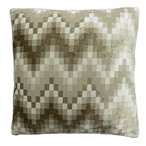 Paoletti Broadway Square Graphic Cushion in Beige, W/D/H: 55 x 55 x 55 cm