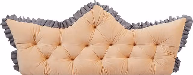 Lifeideas Tufted Crown Headboard Pillow in Amber Camel, W: 150 cm, H: 60 cm