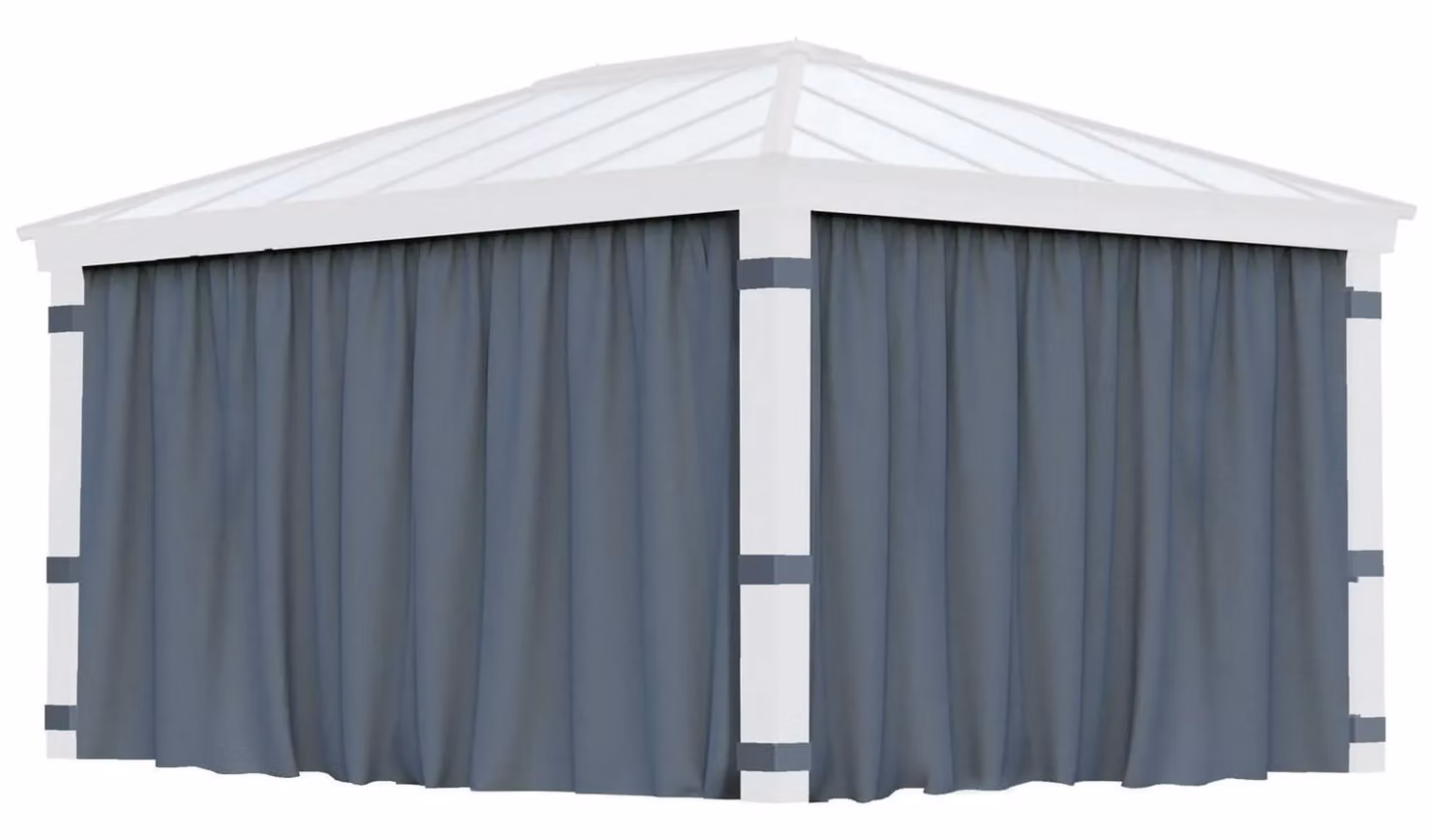 Palram Canopia Dallas 4 Piece Gazebo Curtain Set in Grey
