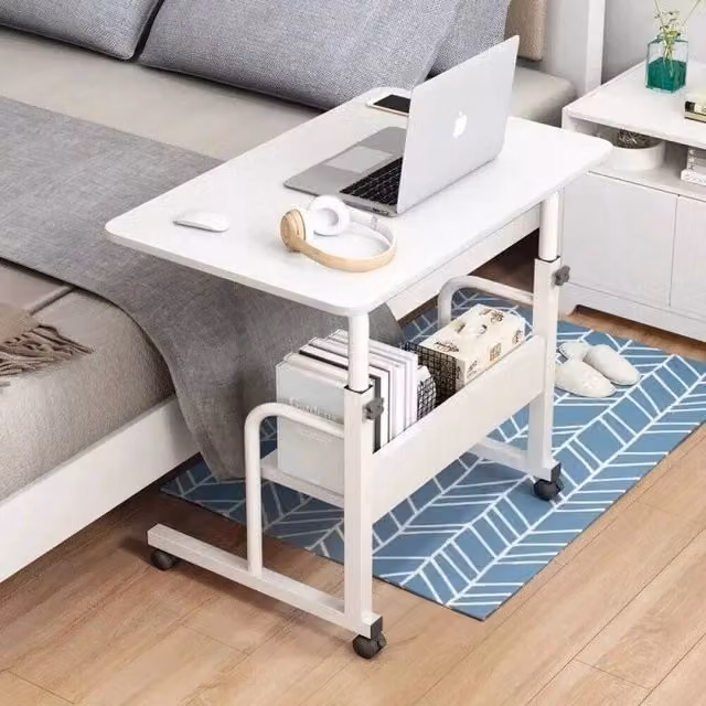 Kelvenix White Computer Desk for Home Office with Metal and MDF Construction