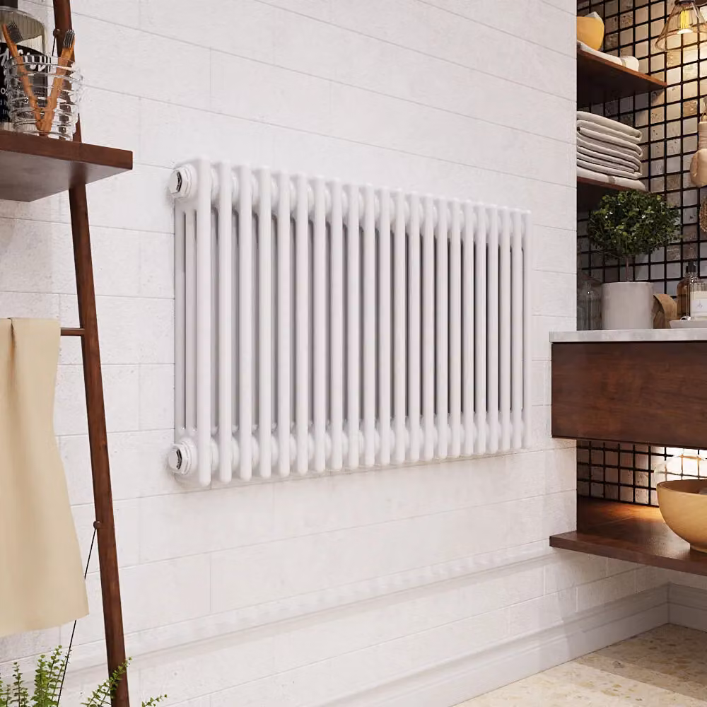 Balterley Triple Column Traditional Radiator in High Gloss White, W: 60.0 cm, H: 99.9 cm – 2