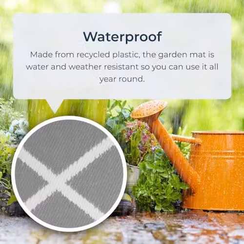 idooka Waterproof Outdoor Rug in Grey Diamonds, W/D/H: 90 x 180 cm – 3