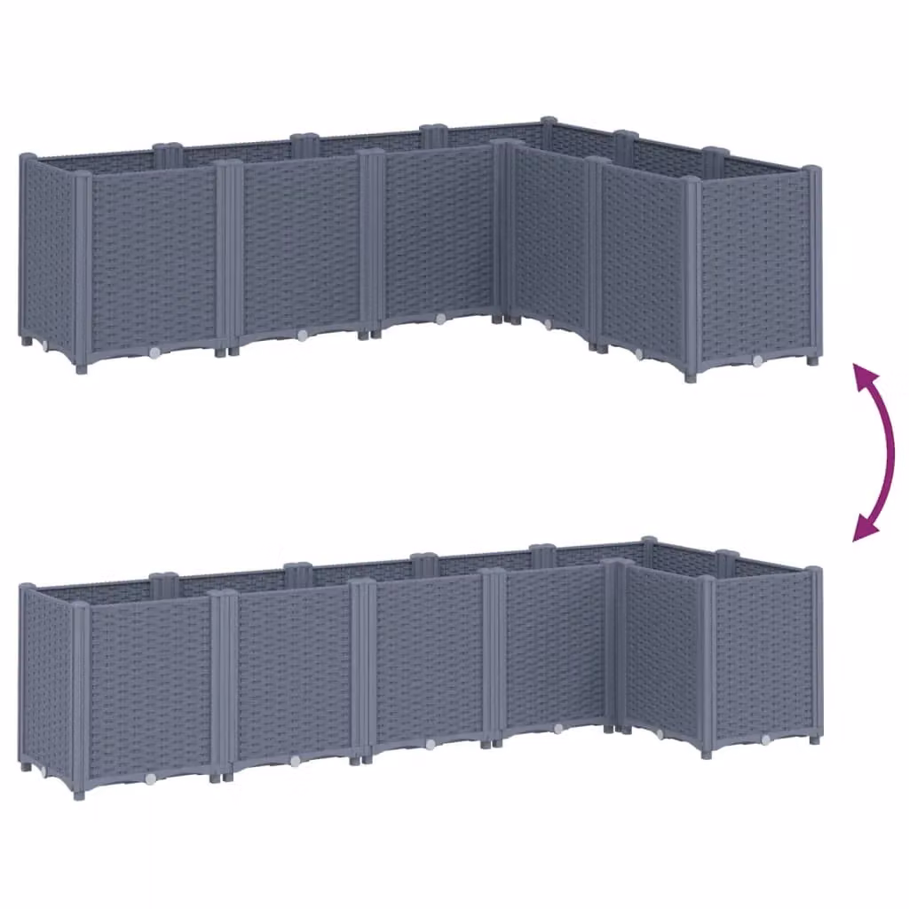 Berkfield Home Garden Planter in Blue and Grey, W: 160 cm, D: 120 cm, H: 53 cm – 3