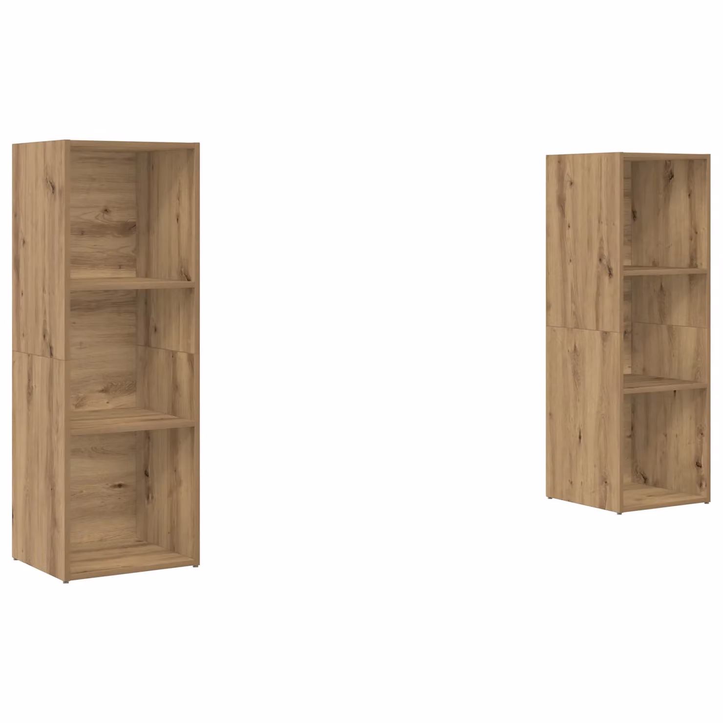 Berkfield Home 2-Piece Artisan Oak Storage Shelves in Brown, W/D/H: 107 x 35 x 37 cm – 2
