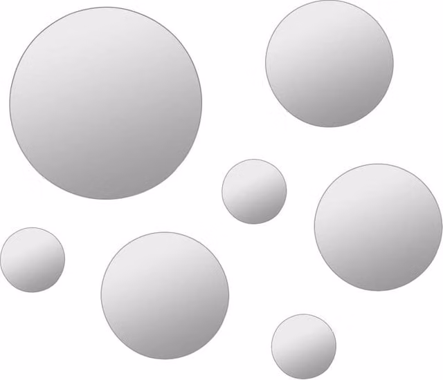 Berkfield Home 7 Piece Round Glass Wall Mirror Set in Silver