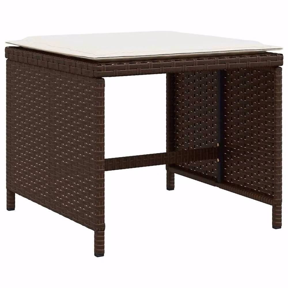 Berkfield Home 9 Piece Brown Poly Rattan Garden Dining Set with Cushions – 4