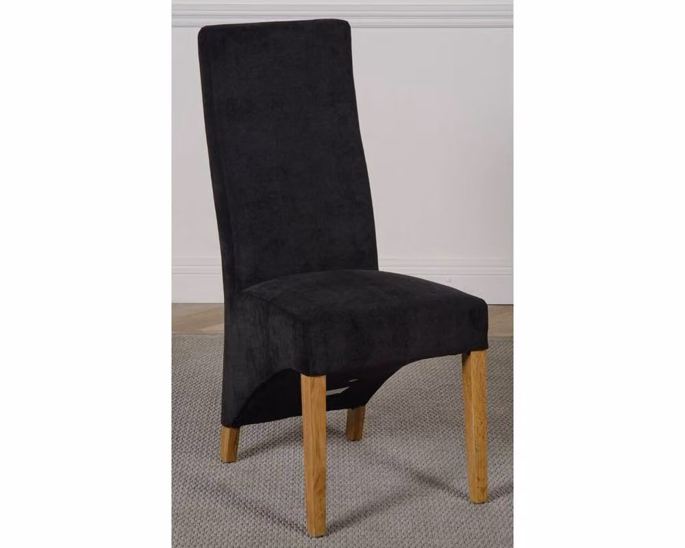 Thats Furniture Richmond Oak Extending Dining Table and 6 Black Lola Fabric Chairs – 5