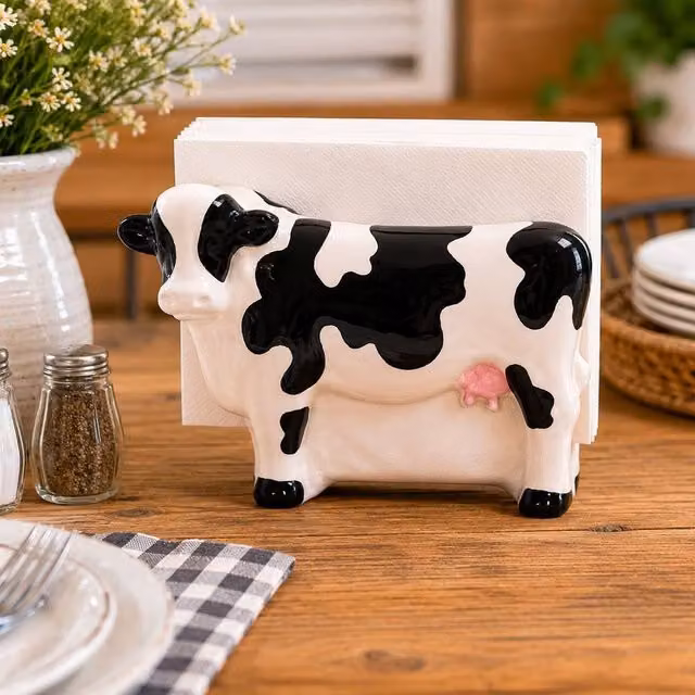 Widdop and Co Ceramic Napkin Holder in White and Black – 1