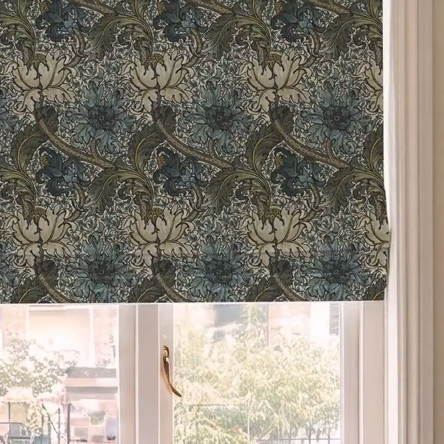 HOUSE Llewelyn-Bowen Morris Major Printed Made To Measure Blackout Roman Blind in Glacier Multicolour
