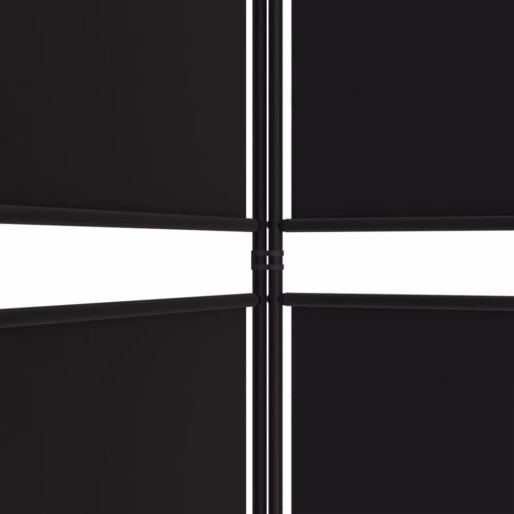 Berkfield Home 6-Panel Fabric Room Divider in Black, W: 300 cm, H: 220 cm – 4