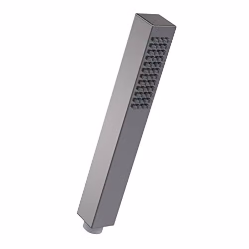 nuie HO710 Modern Minimalist Square Single Function Shower Handset, Brushed Pewter, W: 23.1 cm, D: 2.8 cm, H: 2.8 cm
