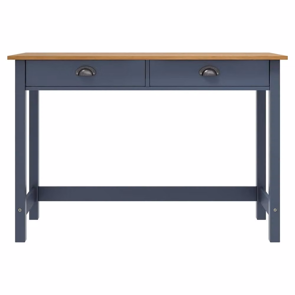 Berkfield Home Hill Console Table with 2 Drawers in Grey Solid Pine Wood W/D/H: 110 x 45 x 74 cm – 2
