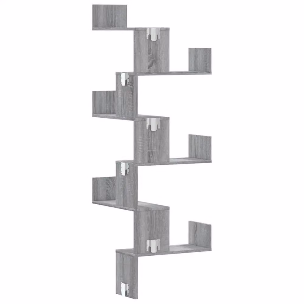 EONLION Grey Wall Mounted Corner Shelf, W/D/H: 45 x 45 x 147 cm – 2