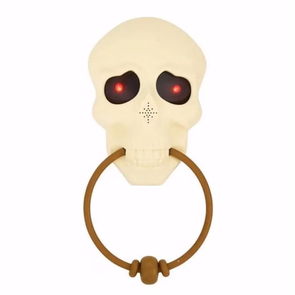 Garden Greatness Scary Animated Skull LED Halloween Doorbell in Red, White and Multicolour