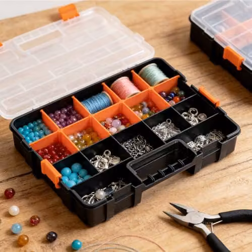 Simpa Professional Heavy Duty DIY Organiser Storage Box Set of 3 in Black – 9